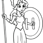 Free printable Athena coloring image
