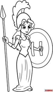 Free printable Athena coloring image