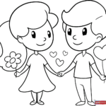 Free printable Cartoon Couple coloring page