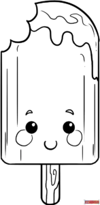 Free printable Cute Popsicle coloring page