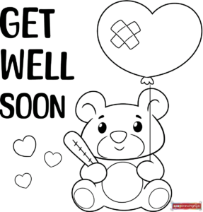 Free Printable Get Well Soon Card Coloring Page