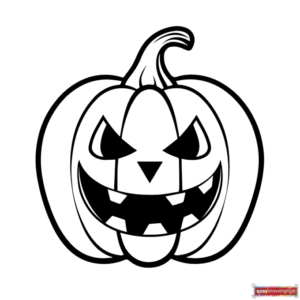 Coloring image: Free printable grinning Halloween pumpkin coloring page