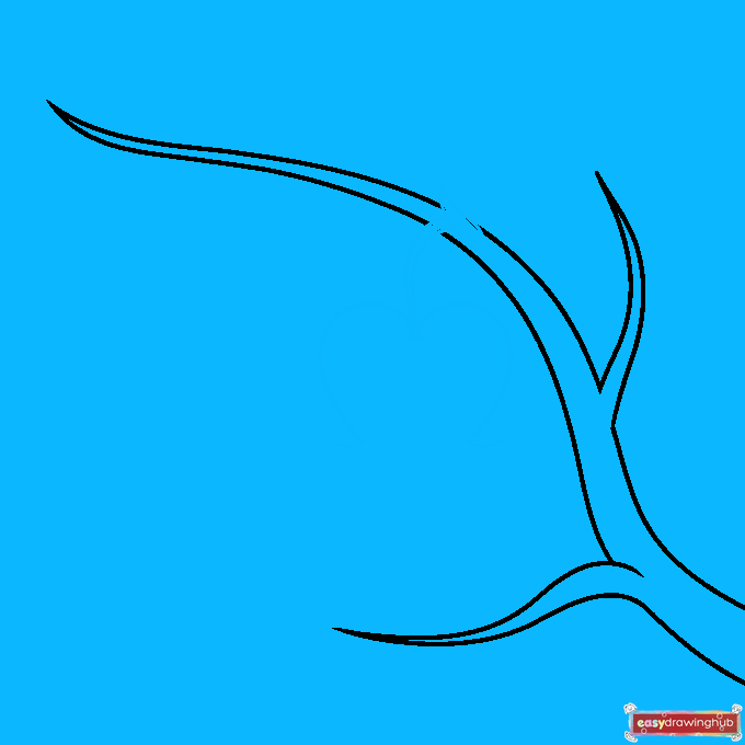 Bleeding Heart Flower step-by-step drawing tutorial: step 2