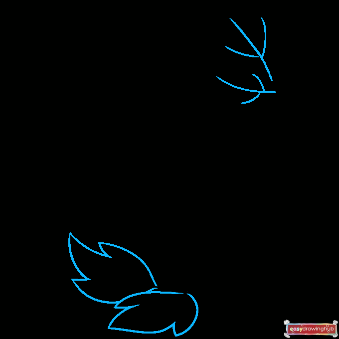 Bleeding Heart Flower step-by-step drawing tutorial: step 8