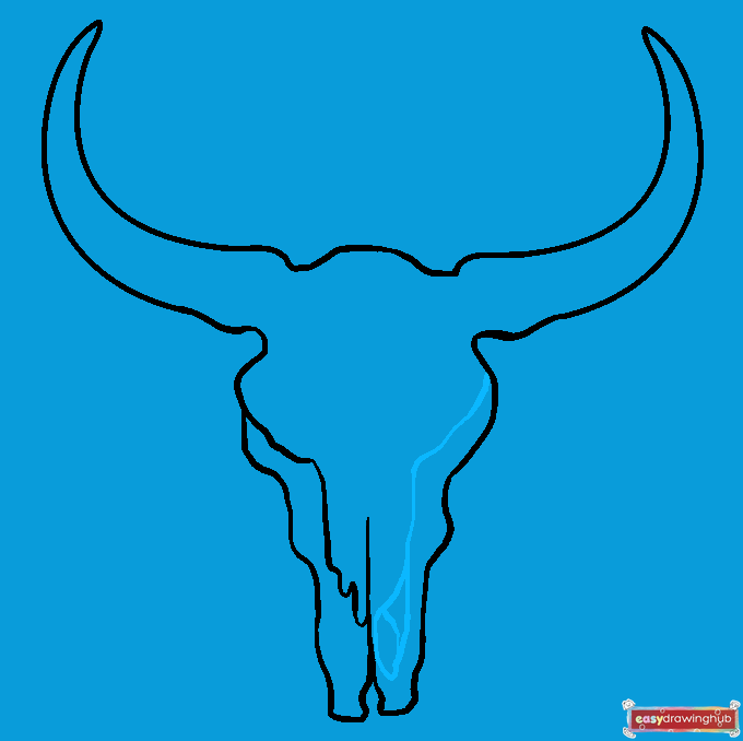How to Draw a Bull Skull Step 06