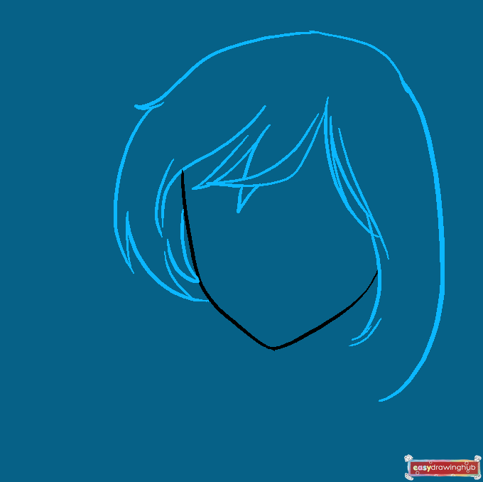 How to Draw a Sad Anime Face Step 02