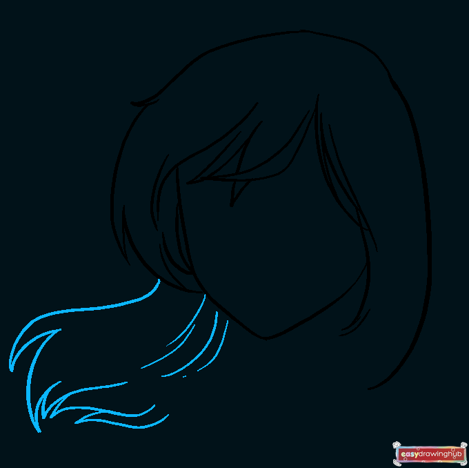 How to Draw a Sad Anime Face Step 03