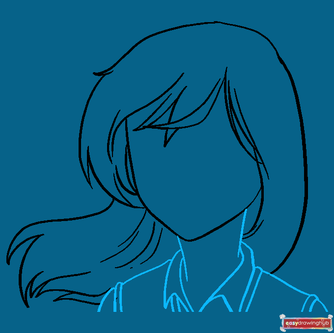 How to Draw a Sad Anime Face Step 04