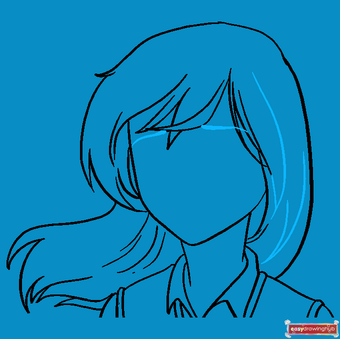 How to Draw a Sad Anime Face Step 05