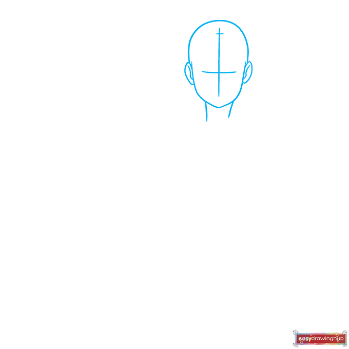 Sexy Anime Girl step-by-step drawing tutorial: step 1