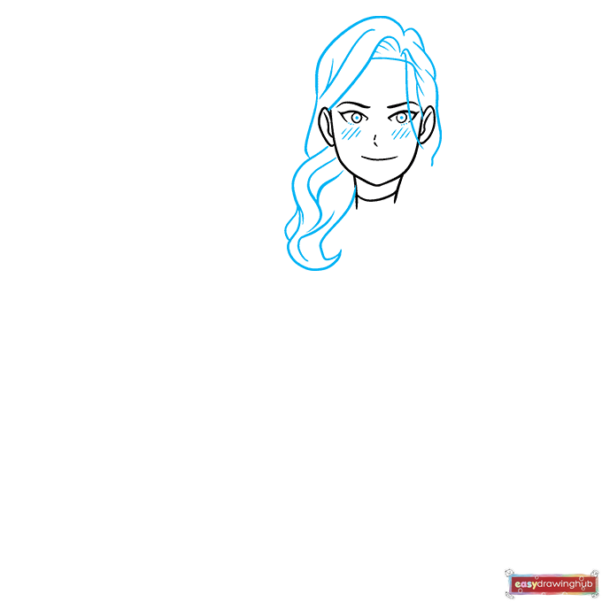 Sexy Anime Girl step-by-step drawing tutorial: step 3
