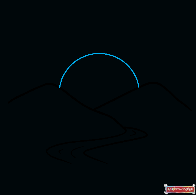 How to Draw a Sunrise Step 05