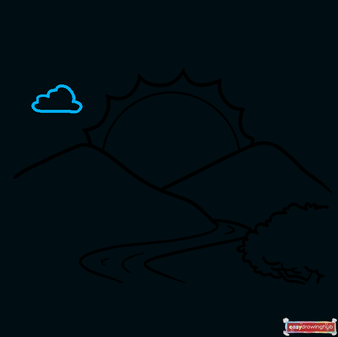 How to Draw a Sunrise Step 08