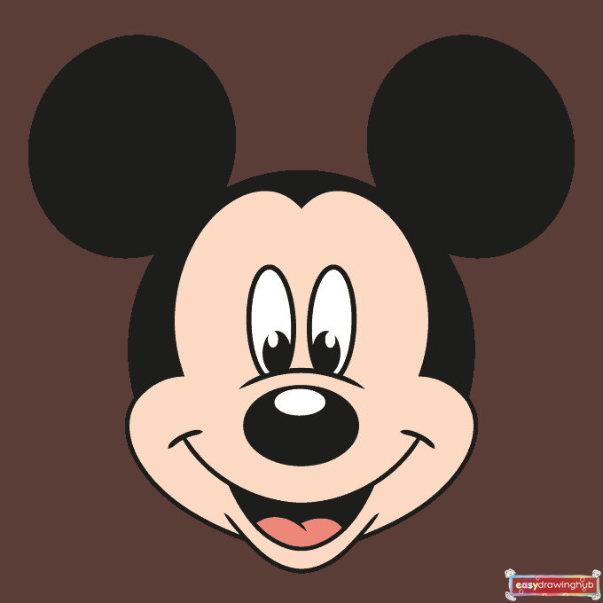 Easy Mickey Mouse Face step-by-step drawing tutorial: Step 11