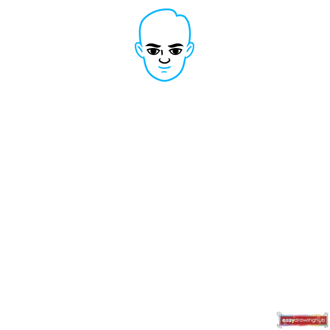 Easy Superman step-by-step drawing tutorial: step 2