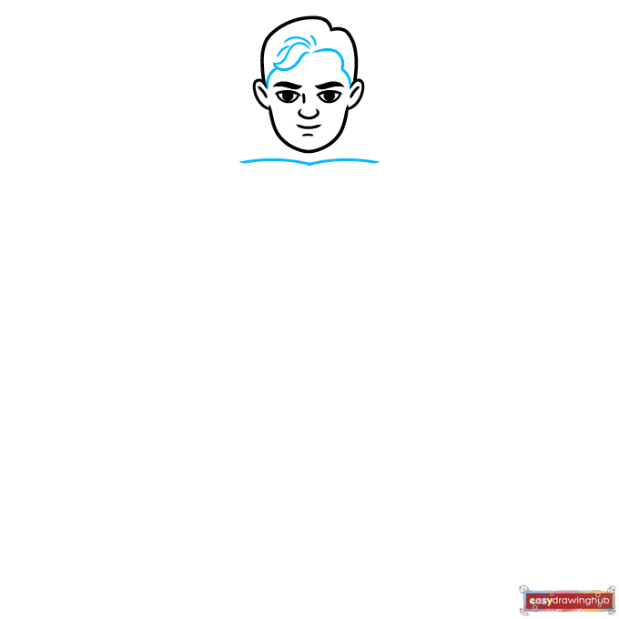 Easy Superman step-by-step drawing tutorial: step 3