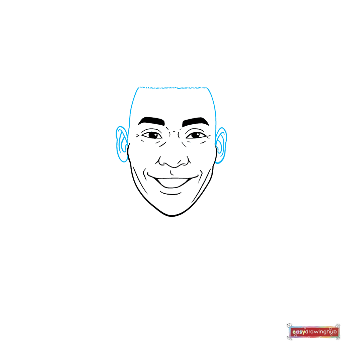 Pelé step-by-step drawing tutorial: step 6