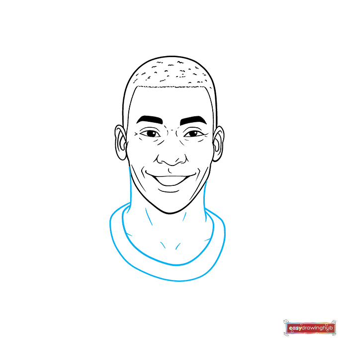 Pelé step-by-step drawing tutorial: step 8