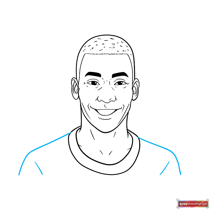 Pelé step-by-step drawing tutorial: step 9
