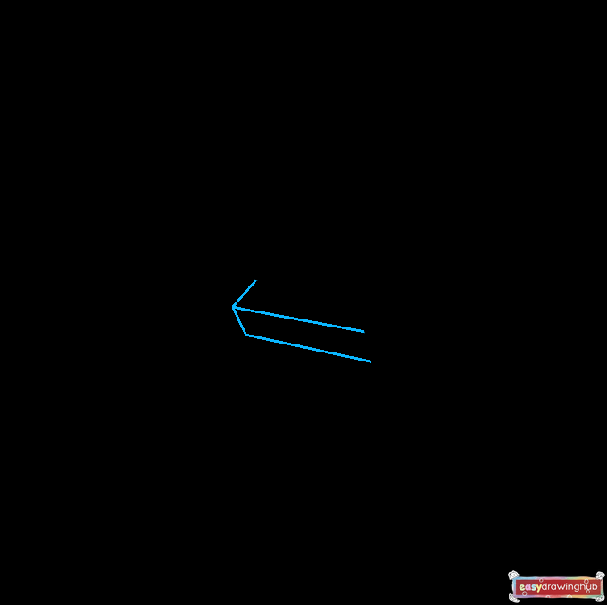 Easy drawing guide illustrating how to draw the middle steps of the 3D stairs using parallel and vertical lines.