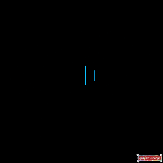 Visual guide showing vertical lines drawn inside the rectangular hole to create a 3D depth effect.
