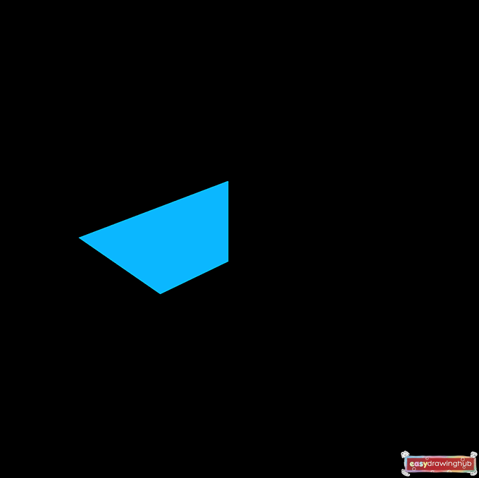 Illustration showing the bottom half of the 3D hole shaded in solid black to create deep shadows.