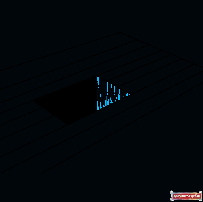 Step showing how to add short shading lines along the inner walls of the 3D hole for a realistic gradient.