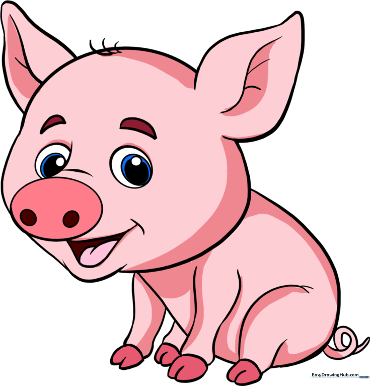 How to Draw a Baby Pig