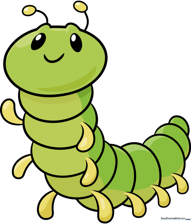 Easy Cartoon Caterpillar