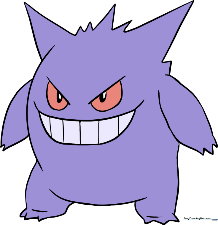 How to Draw Gengar from Pokémon