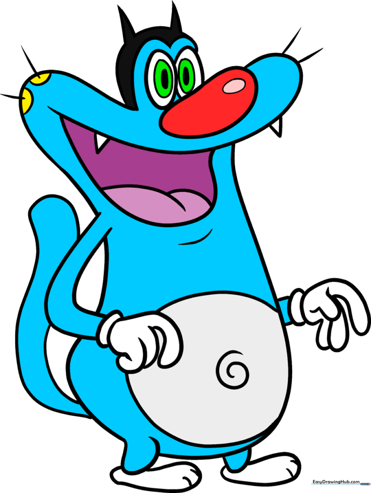 How to Draw Oggy from Oggy and the Cockroaches