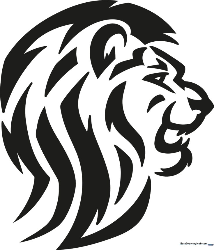 How to Draw a Tribal Lion