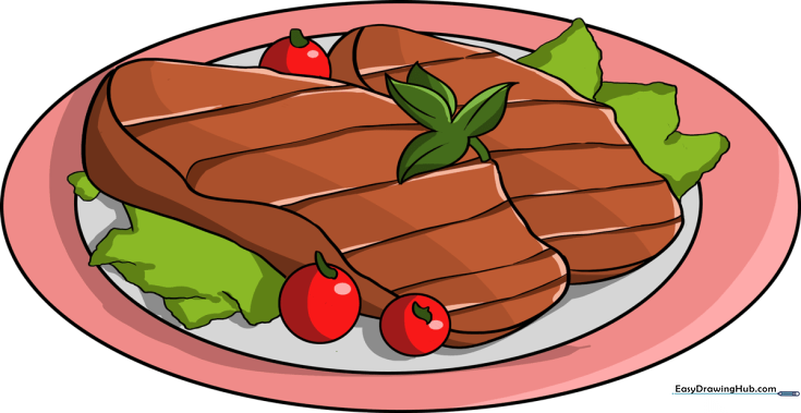 How to Draw a Cartoon Steak