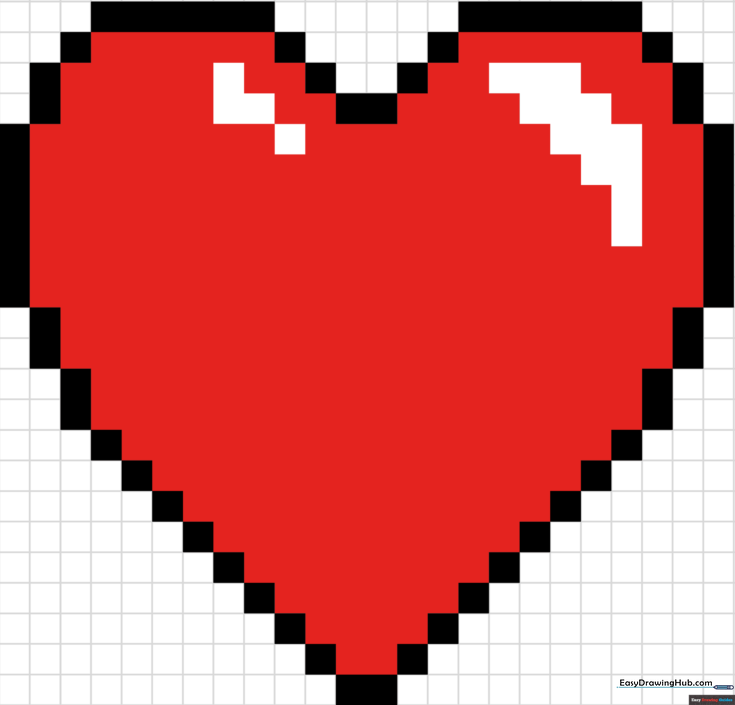 How to Draw a Heart Pixel Art