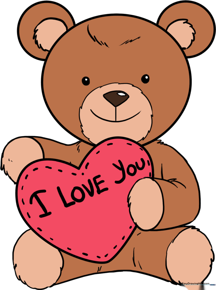 How to Draw a Teddy Bear with a Heart