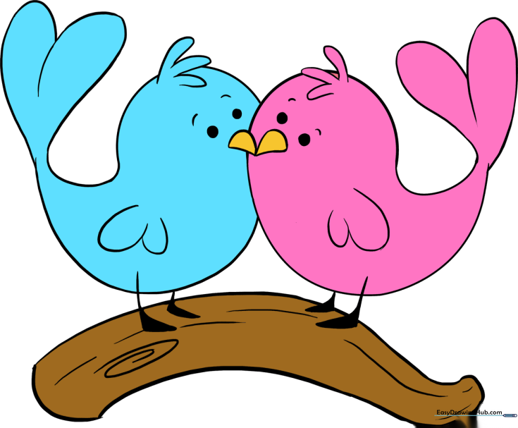 How to Draw Love Birds