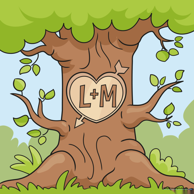 Heart Carved in Tree