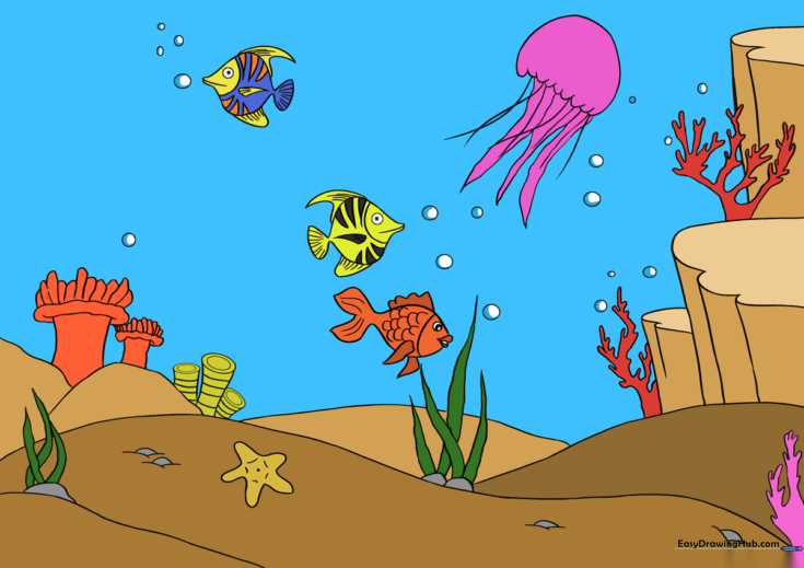 How to Draw an Underwater Scene