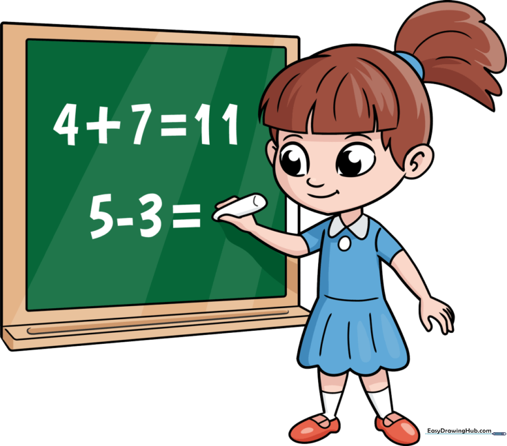Girl in Math Class Cartoon