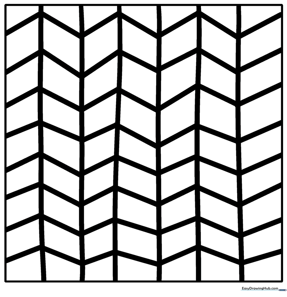 Black and white 3D lines pattern coloring page featuring geometric shapes for kids to color
