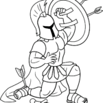Detailed Achilles coloring page featuring the legendary Greek hero, ready for kids to print and color