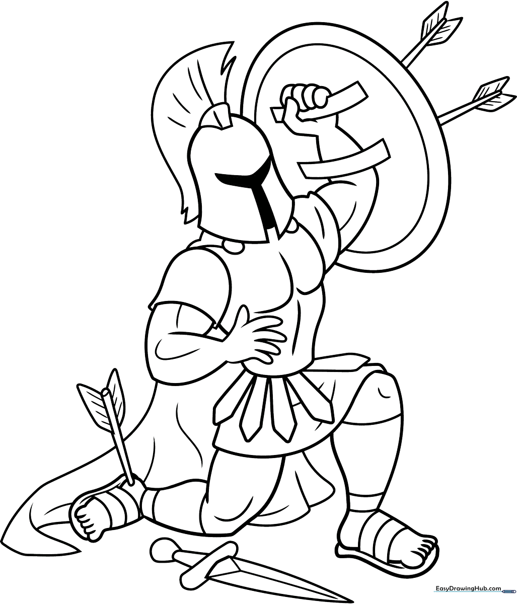Detailed Achilles coloring page featuring the legendary Greek hero, ready for kids to print and color