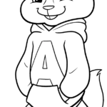 A fun, free printable Alvin and the Chipmunks coloring page featuring the iconic character ready for kids to color.