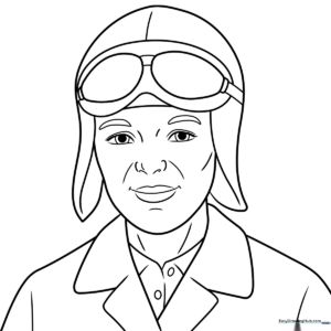 Amelia Earhart Coloring Page: Free Printable Sheet