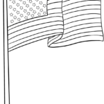 A high-quality, free printable American Flag coloring page featuring clear outlines for kids to color.