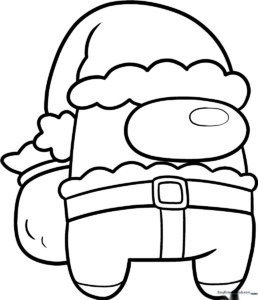 Among Us Santa Coloring Page: Festive Holiday Fun